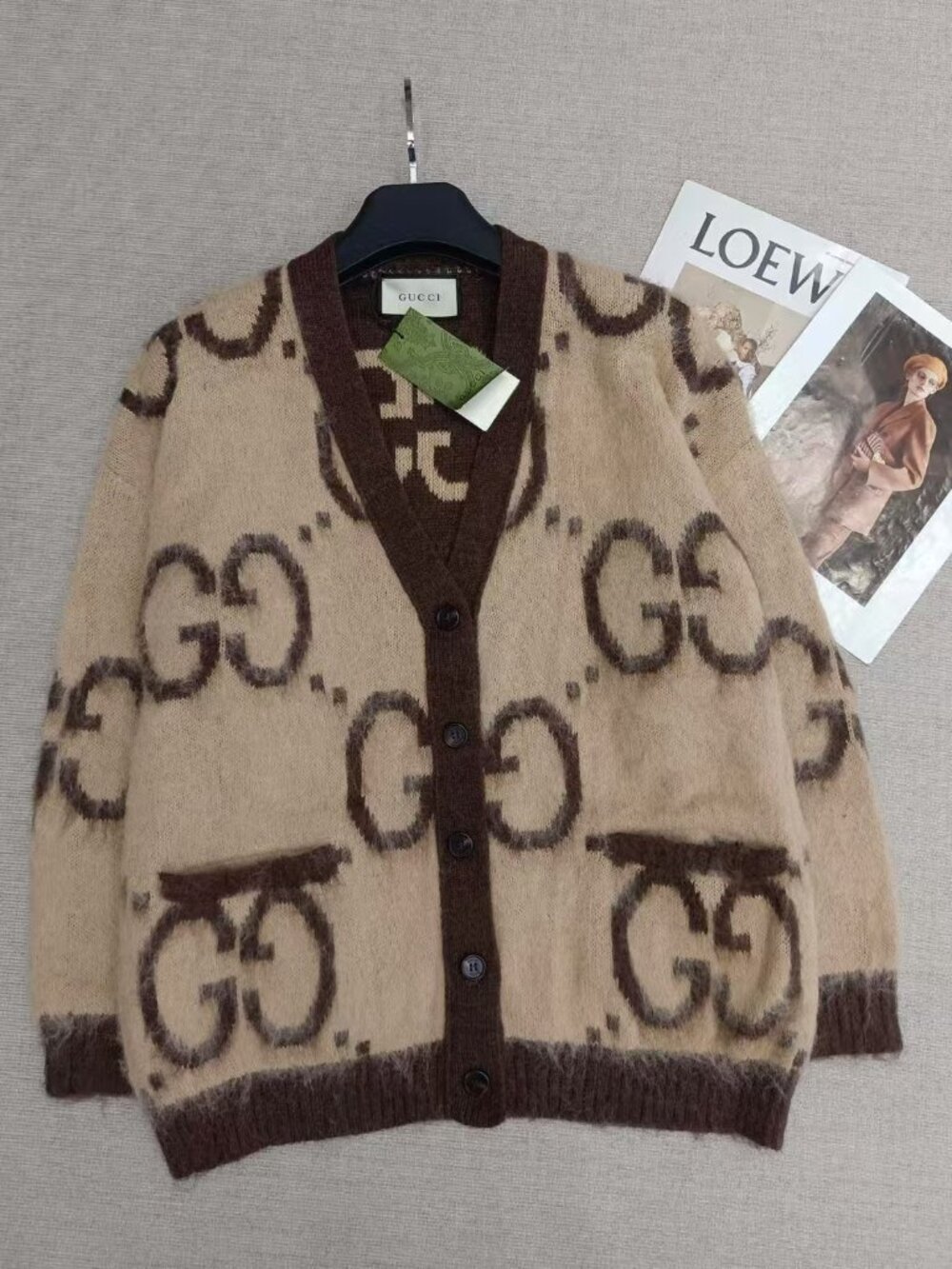 Gucci GG Mohair Wool Reversible Cardigan